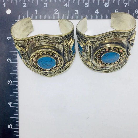 single Big Vintage Tribal Cuff Bracelet, Boho Handmade Cuff Bracelet, Kuchi - Picture 5 of 7